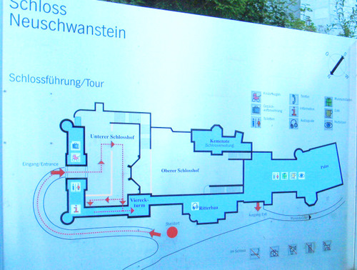 Map of Schloss (Castle) Neuschwanstein .